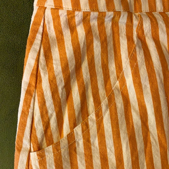 Urban Outfitters Rosie Ruffle Skirtall Overall Orange Stripe, XS - Picture 8 of 15